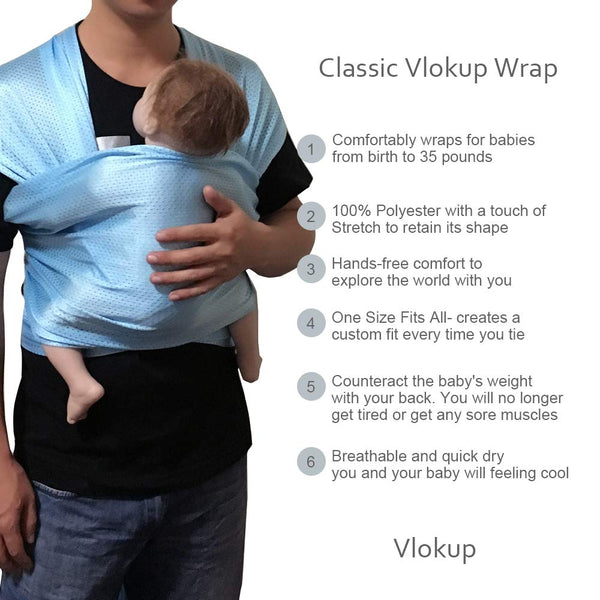 Vlokup Baby Wrap Water Sling Carrier Gray