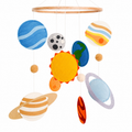 VLOKUP space and planet baby mobile with felt solar system shapes and beech wood hoop