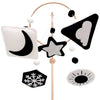 Montessori Mobile, Black and White Baby Crib Mobile, Sun, Moon, Star, Snow, Cloud