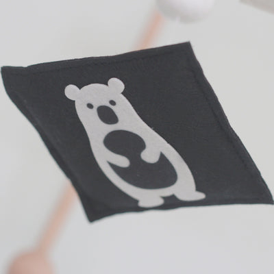 Montessori Mobile, Black and White Woodland Baby Crib Mobile