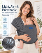 VLOKUP breathable mesh baby wrap showing lightweight ventilated fabric