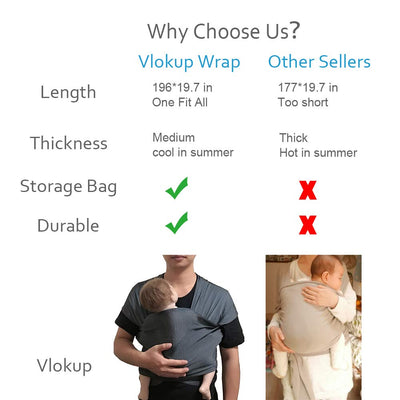 Vlokup Baby Wrap Water Sling Carrier Red